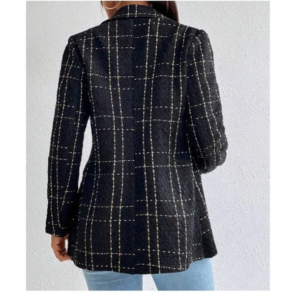 Classic Plaid Button up Tweed Blazer - Picture 8 of 12